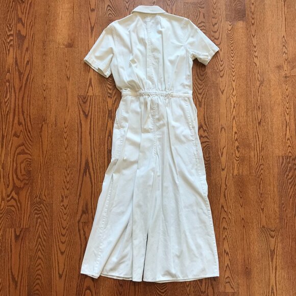 Madewell Wide Leg Utility Jumpsuit Womens 4 Cream Ivory Short Sleeve Cotton Boho - Picture 10 of 13